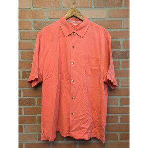Tommy Bahama Men's Button Up Silk Shirt Short Sleeve Collared Original Fit XL